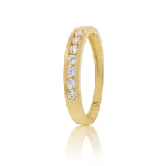 JB JOYAS BARON - Anillo Compromiso de Oro 18Kt Circon en Riel