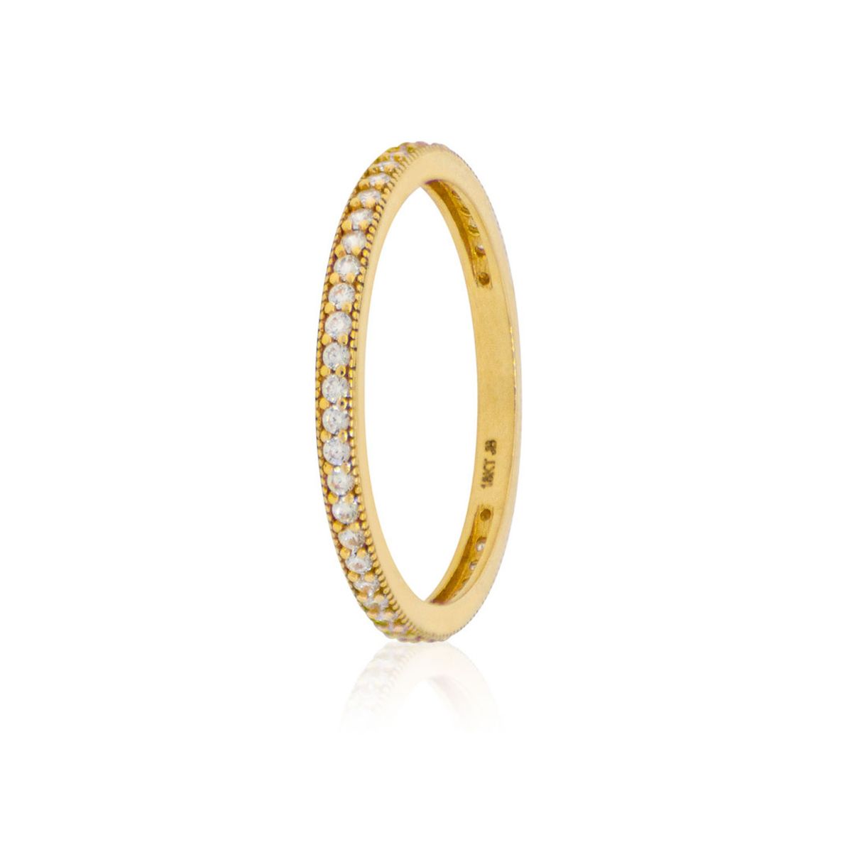 JB JOYAS BARON - Anillo Compromiso de Oro 18Kt Cintillo Sin Fin
