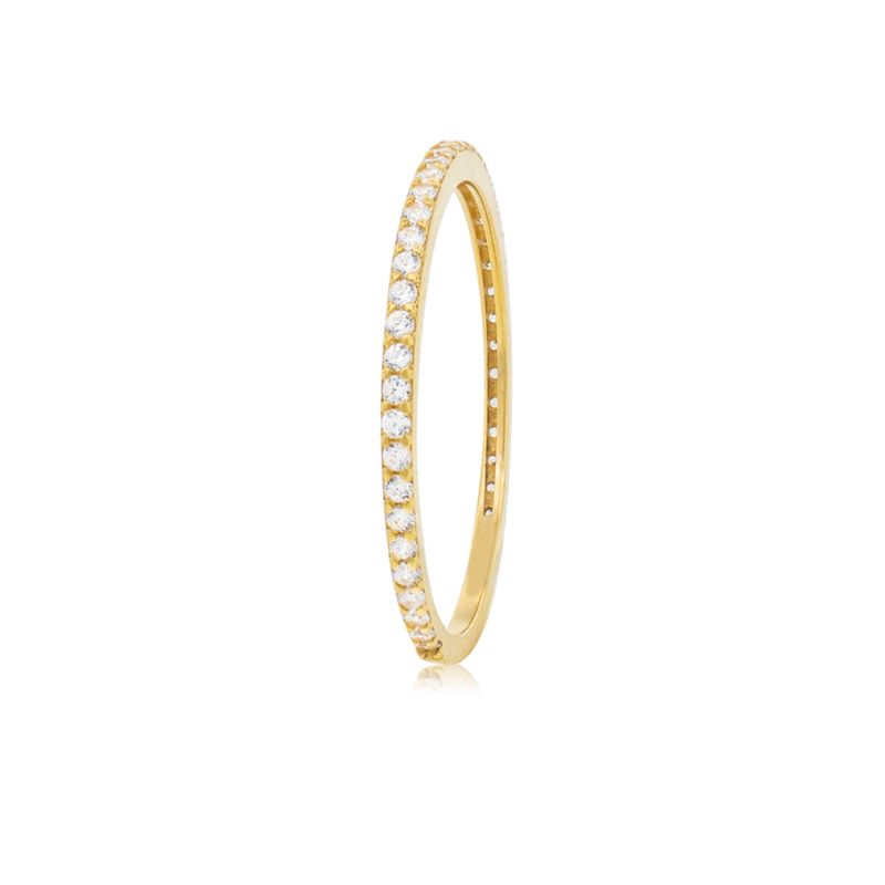 JB JOYAS BARON - Anillo Compromiso de Oro 18Kt Cintillo Circon 1 Fila