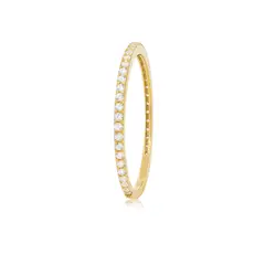 JB JOYAS BARON - Anillo Compromiso de Oro 18Kt Cintillo Circon 1 Fila
