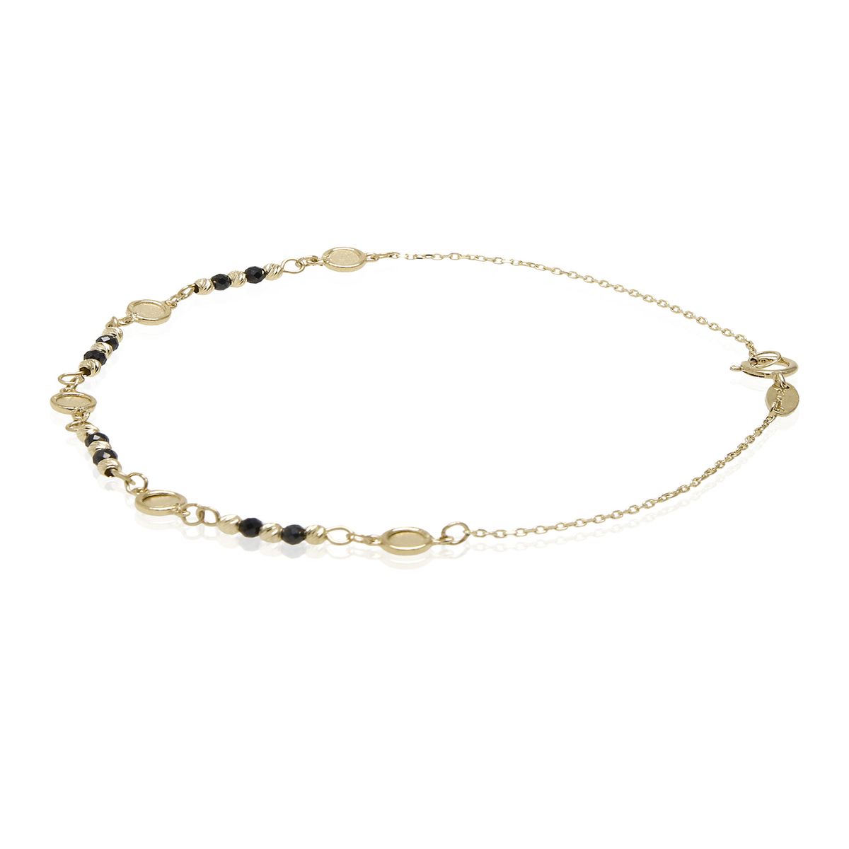 JB JOYAS BARON - Pulsera de Oro 18kt Bolitas Onix