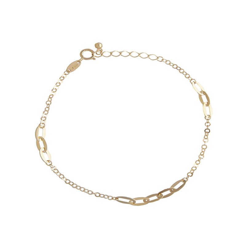 JB JOYAS BARON - Pulsera de Oro 18kt Tres y Cinco Eslabones