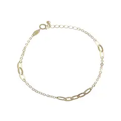 JB JOYAS BARON - Pulsera de Oro 18kt Tres y Cinco Eslabones