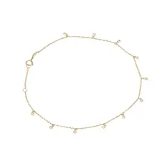 JB JOYAS BARON - Pulsera de Oro 18kt Pulsera Tobillera Circon Colg