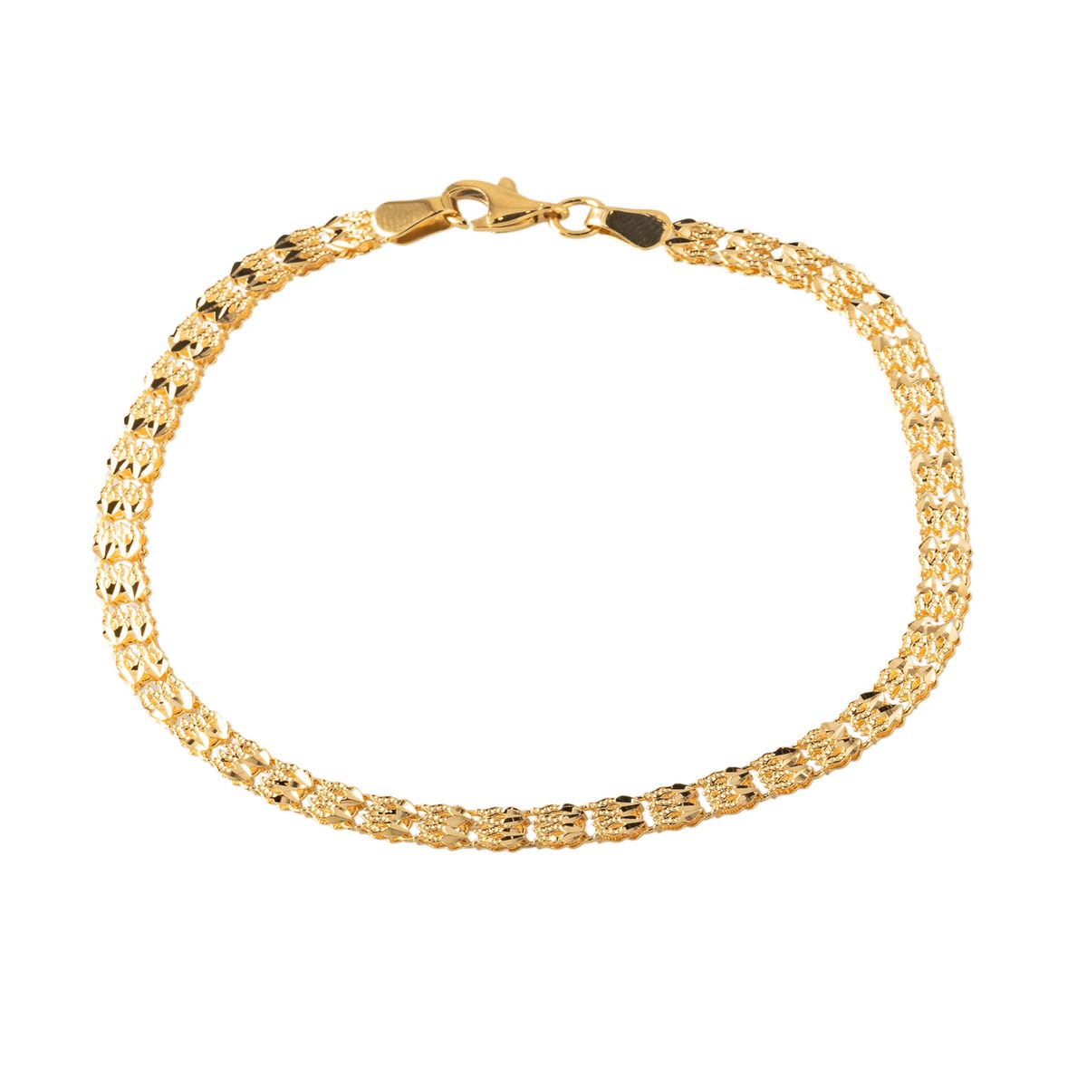 JB JOYAS BARON - Pulsera de Oro 18kt Corazones Unidos Bicelados