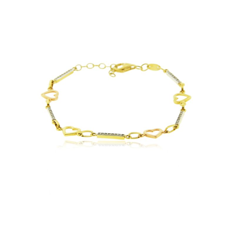 JB JOYAS BARON - Pulsera de Oro 18kt Barra Circon