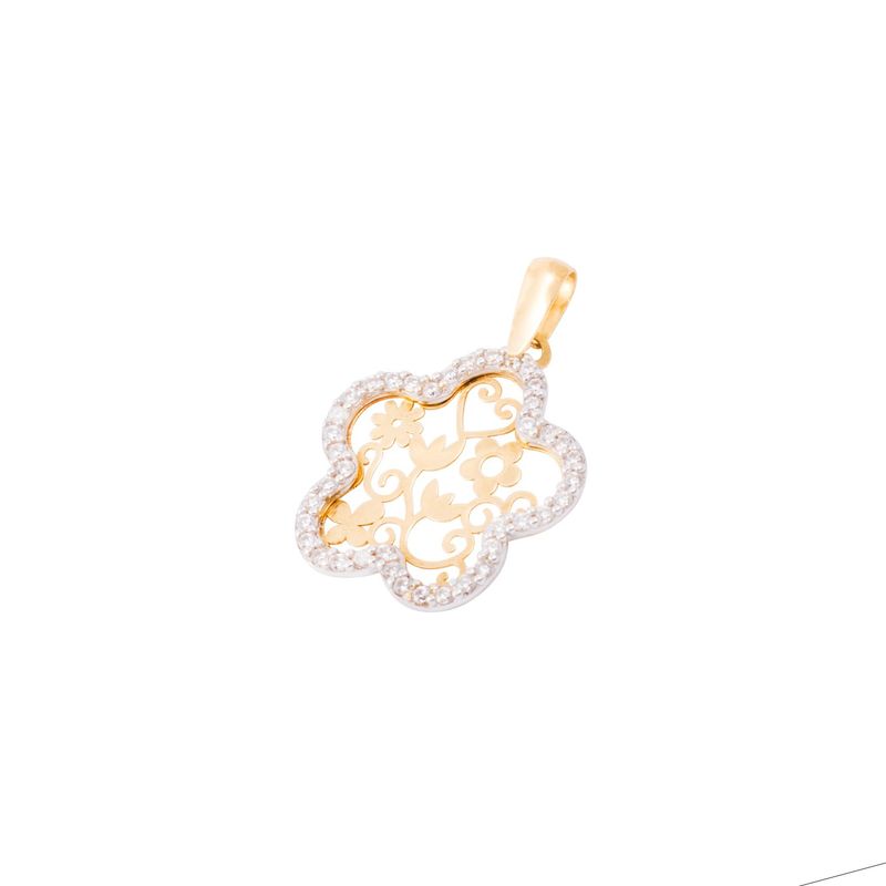 JB JOYAS BARON - Colgante de Oro 18kt Flor Filigramas