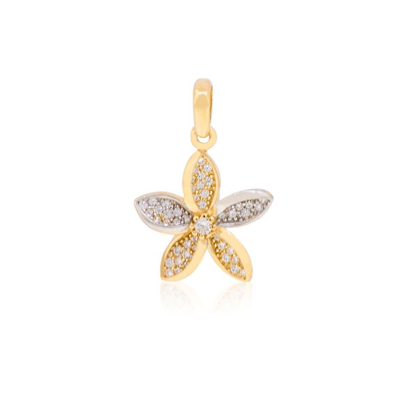 JB JOYAS BARON - Colgante de Oro 18kt Flor Bicolor