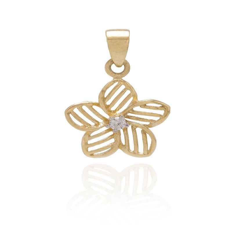 JB JOYAS BARON - Colgante de Oro 18kt Flor Circonita Central