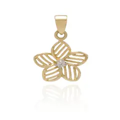 JB JOYAS BARON - Colgante de Oro 18kt Flor Circonita Central