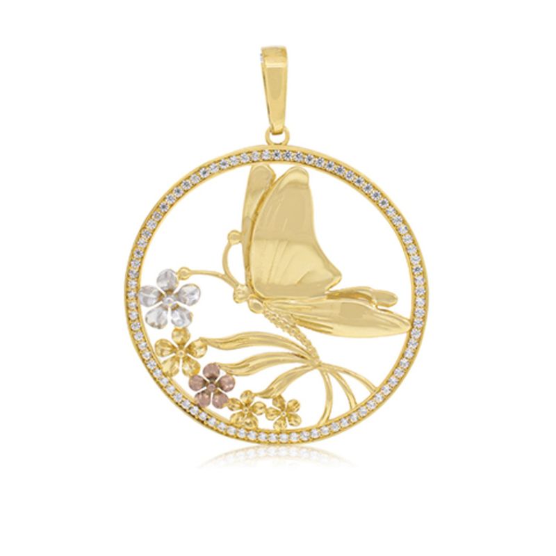 JB JOYAS BARON - Colgante de Oro 18kt Mariposa Tricolor