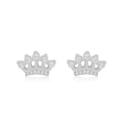 JB JOYAS BARON - Aros de Plata Esterlina 925 Corona Circones