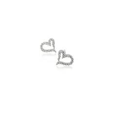 JB JOYAS BARON - Aros de Plata Esterlina 925 Corazón Circonitas