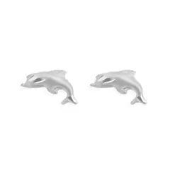 JB JOYAS BARON - Aros de Plata Esterlina 925 Delfin Satinado