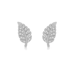 JB JOYAS BARON - Aros de Plata Esterlina 925 Pluma Circon