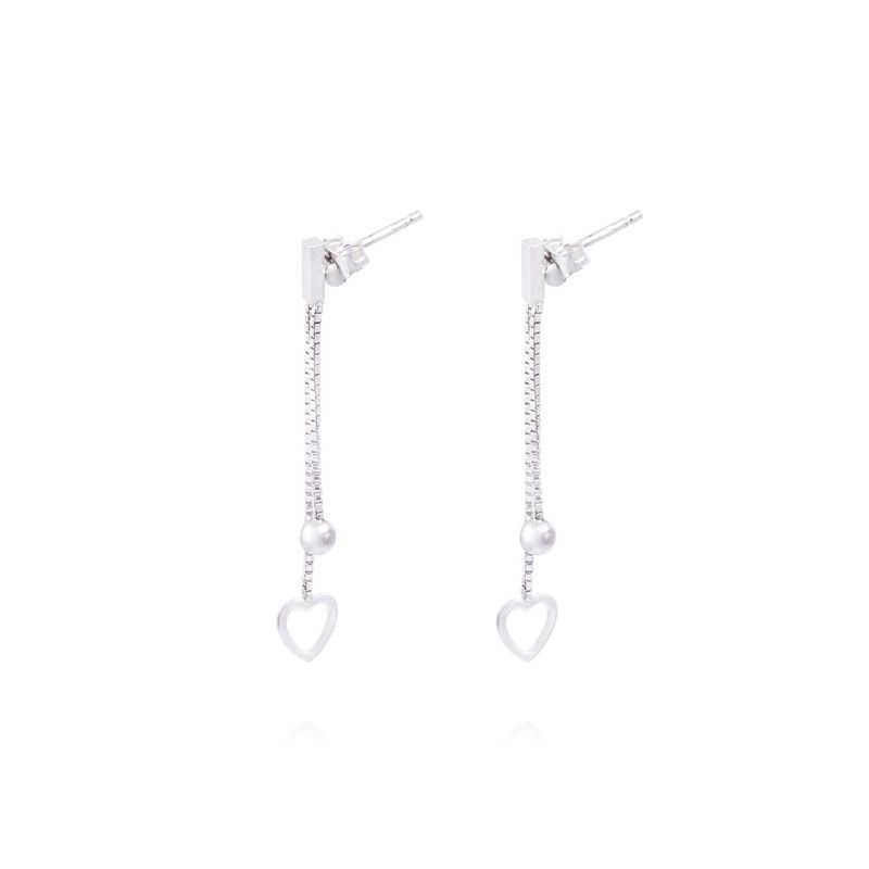 JB JOYAS BARON - Aros de Plata Esterlina 925 Bolita Corazón Colgante