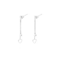 JB JOYAS BARON - Aros de Plata Esterlina 925 Bolita Corazón Colgante