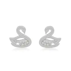 JB JOYAS BARON - Aros de Plata Esterlina 925 Cisne Circon