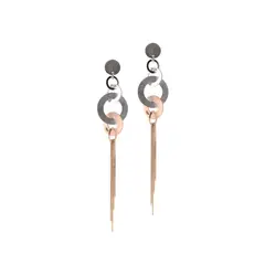 JB JOYAS BARON - Aros de Plata Esterlina 925 Discos Bicolor Revestido en Oro 18kt