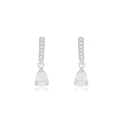 JB JOYAS BARON - Aros de Plata Esterlina 925 Gota Circon