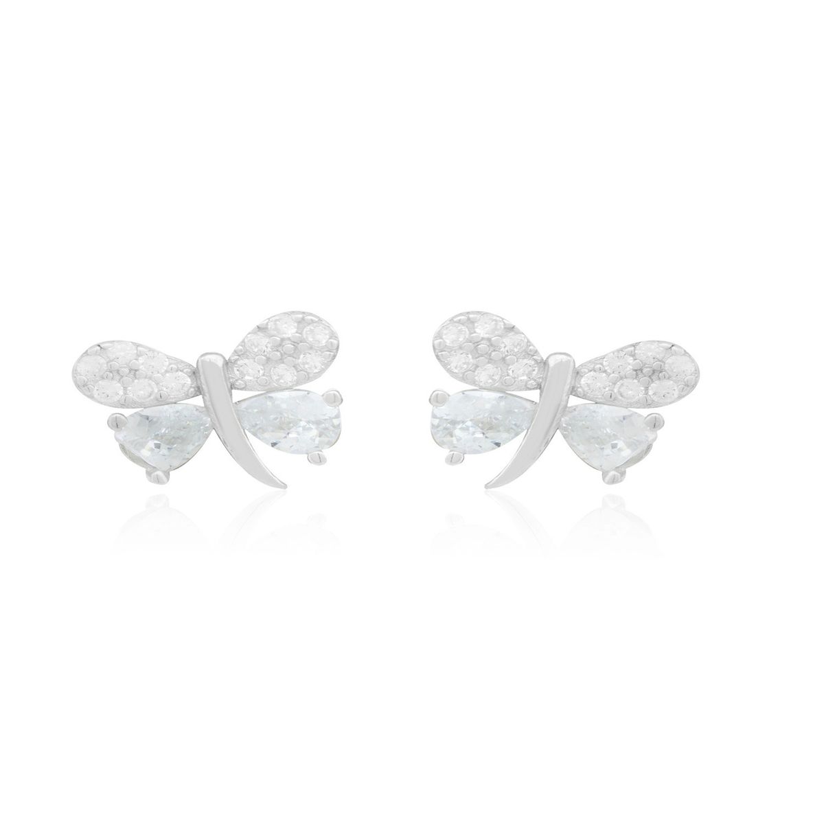 JB JOYAS BARON - Aros de Plata Esterlina 925 Mariposa Circon