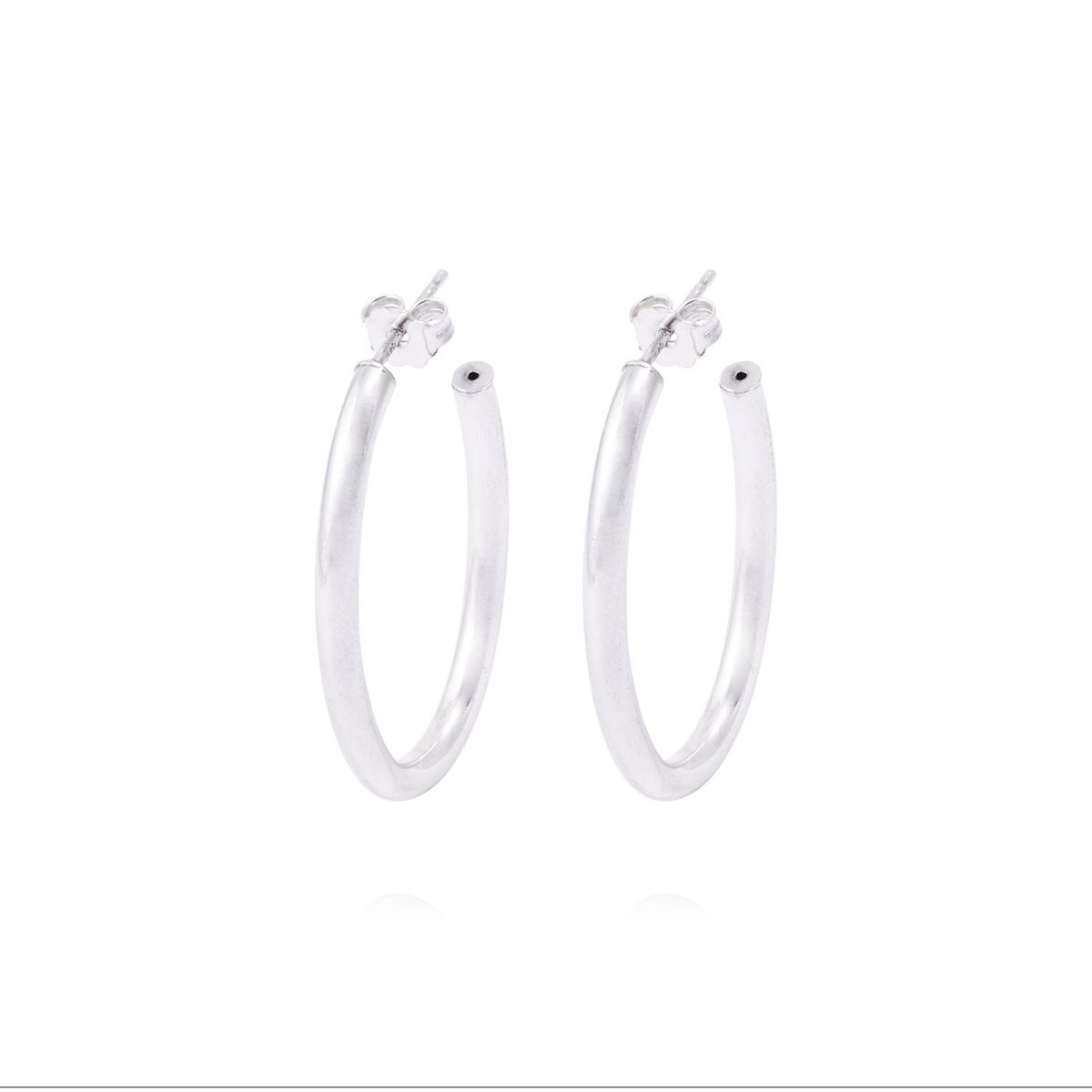 JB JOYAS BARON - Aros de Plata Esterlina 925 Ovalado Tubo