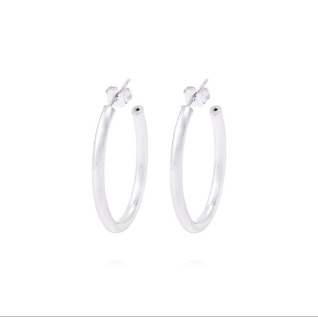 JB JOYAS BARON - Aros de Plata Esterlina 925 Ovalado Tubo