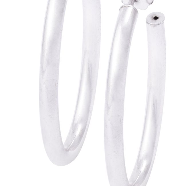JB JOYAS BARON - Aros de Plata Esterlina 925 Ovalado Tubo