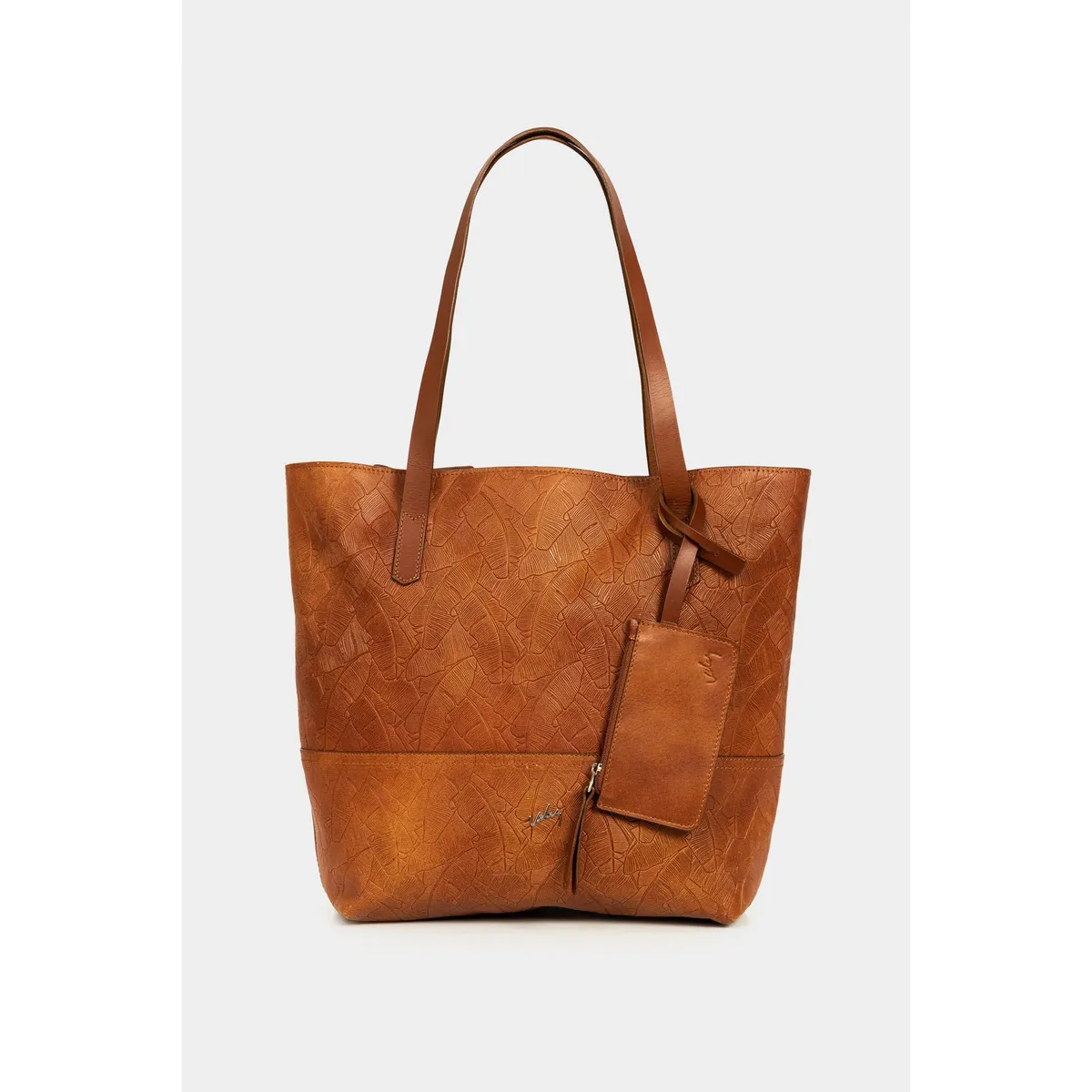VELEZ - Vélez Cartera Bolso Denver Cuero Mujer Grabado Placa Palmera Miel