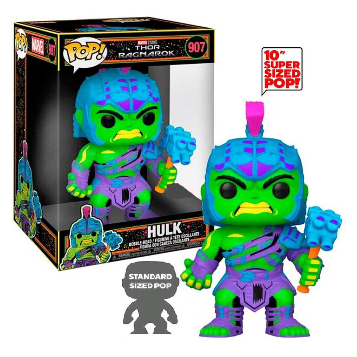 FUNKO - FUNKO POP JUMBO MARVEL HULK GLADIADOR BLACKLIGHT 907