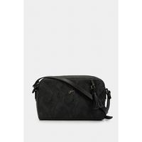 Vélez Bandolera Verona Cuero Mujer Grabado Palmera Negro