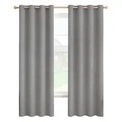 CASATUA - Cortina 100% Blackout Engomada Termica Set de 2 - Gris