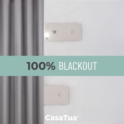 Imagen 2 del producto Cortina 100% Blackout Engomada Termica Set de 2 - Gris