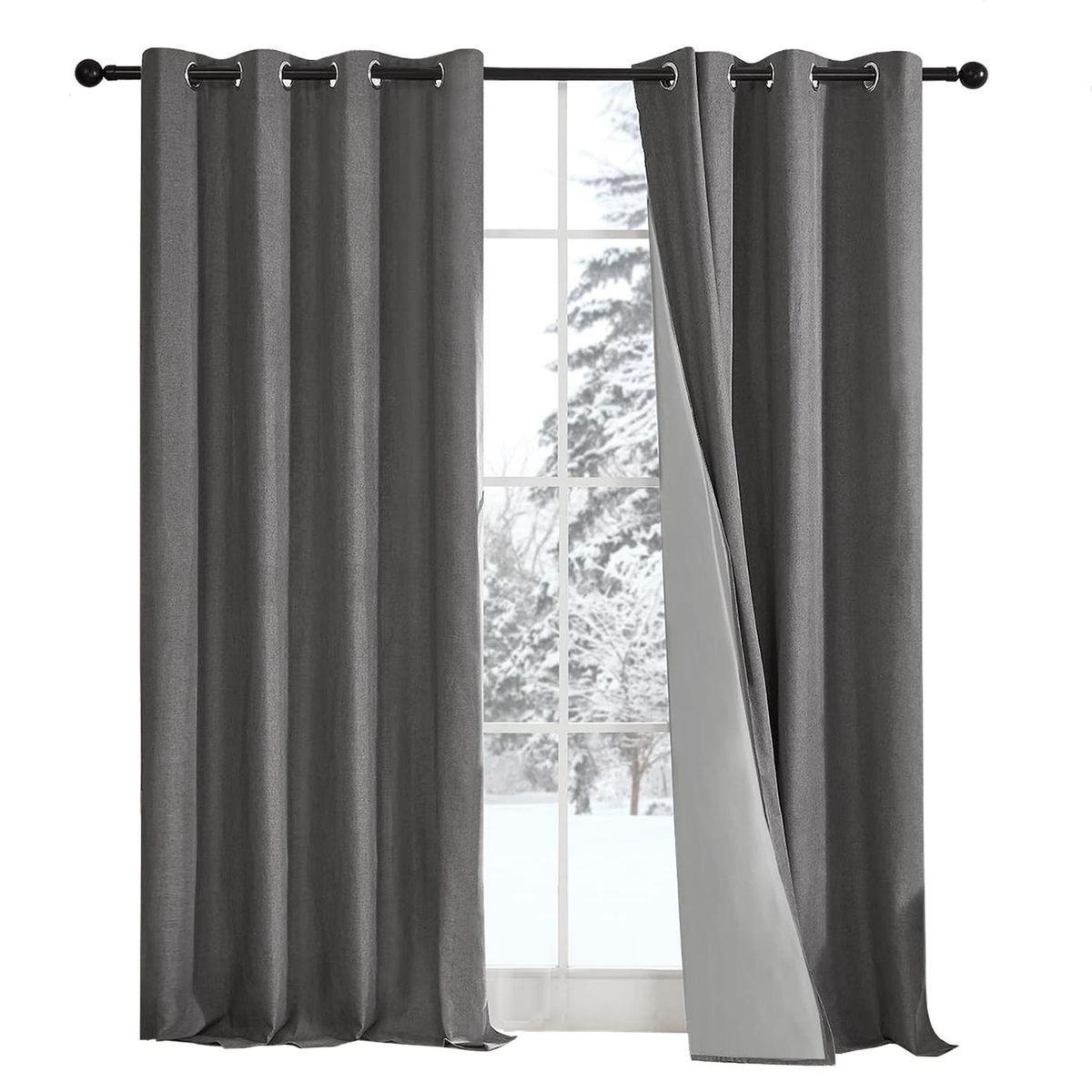 CASATUA - Cortina 100% Blackout Engomada Termica Casatua Set de 2 - Multicolor