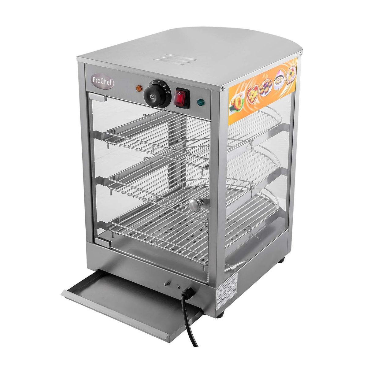 PROCHEF - Vitrina de Calor Sobremesa 35 cm. Acero Inox. ET-LD-1P