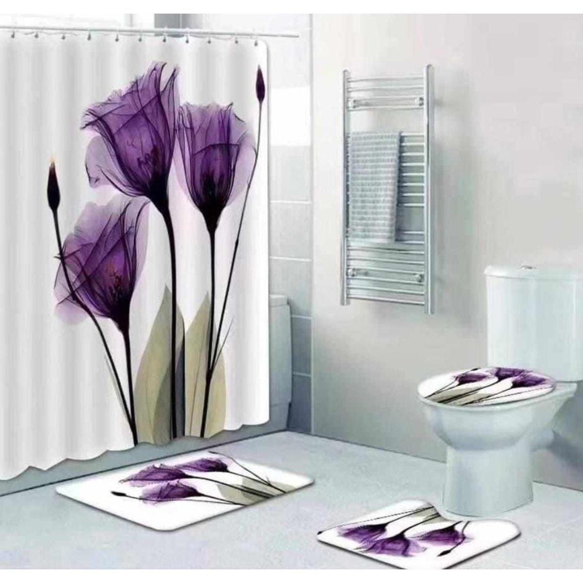 GENERICO - JUEGO DE SET DE BAÑO COMPLETO 4 PIEZAS