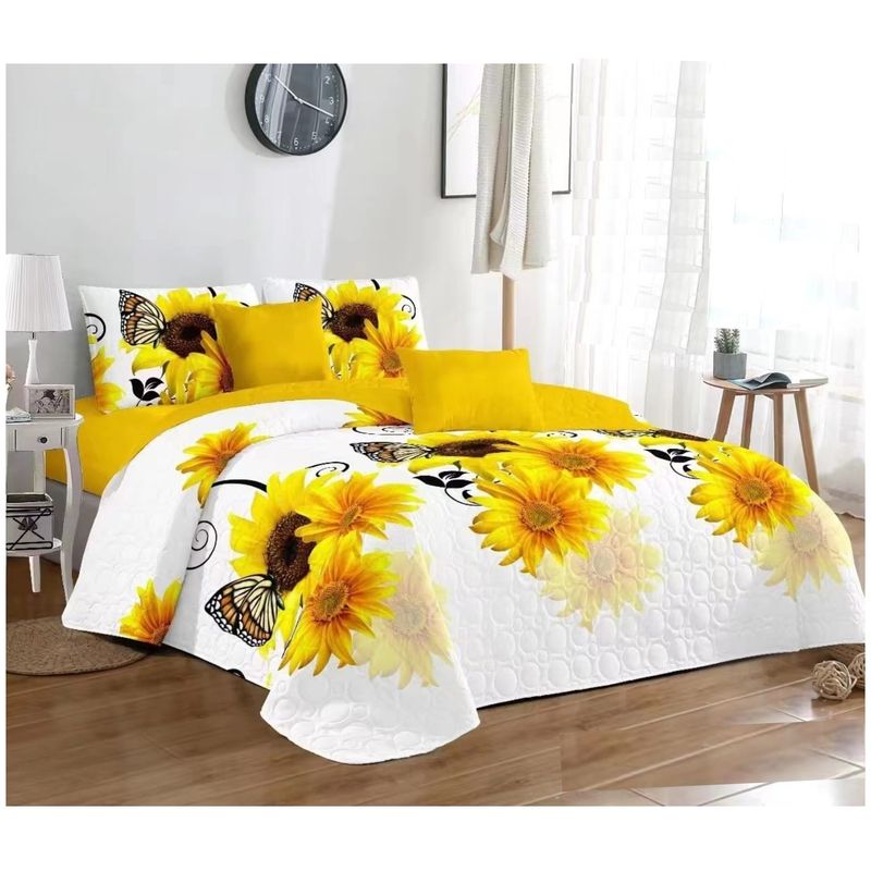 GENERICO - cubrecama DISEÑO GIRASOL KING TELA QUILT DE VERANO  TF