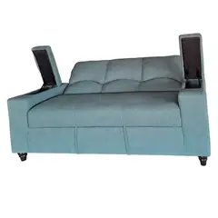 MUEBLERIA LATINA - SOFA CAMA BAUL 2 PZ DECO LINO TURQUEZA