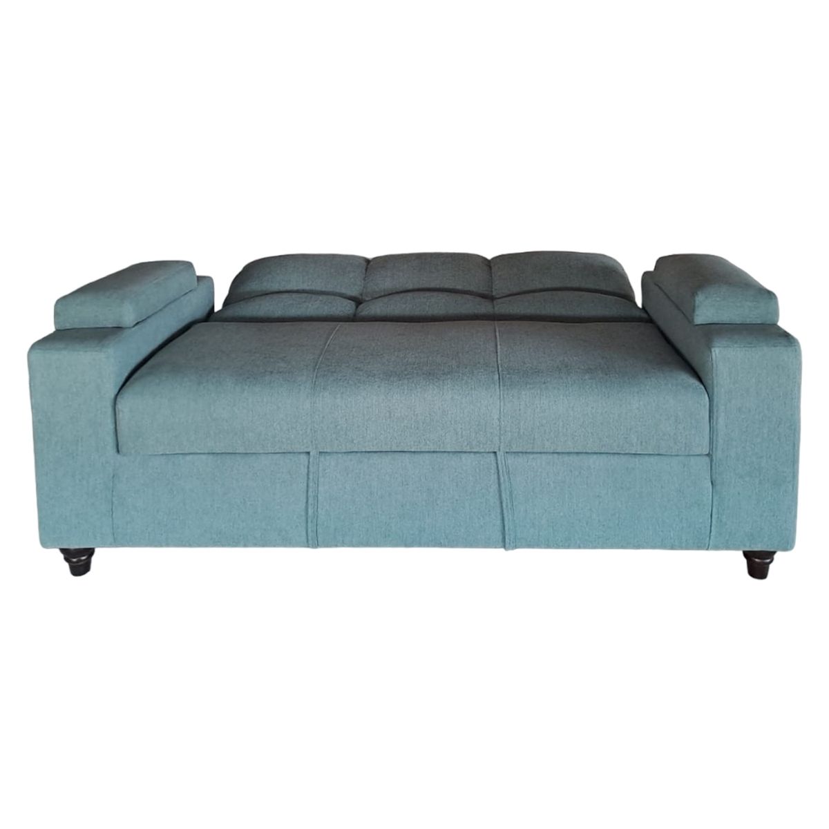 MUEBLERIA LATINA - SOFA CAMA BAUL 2 PZ DECO LINO TURQUEZA