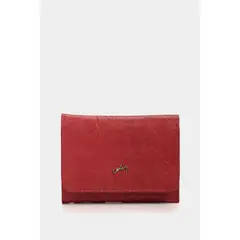 VELEZ - Vélez Billetera Colory Cuero Mujer Grabado Palmeras Rojo