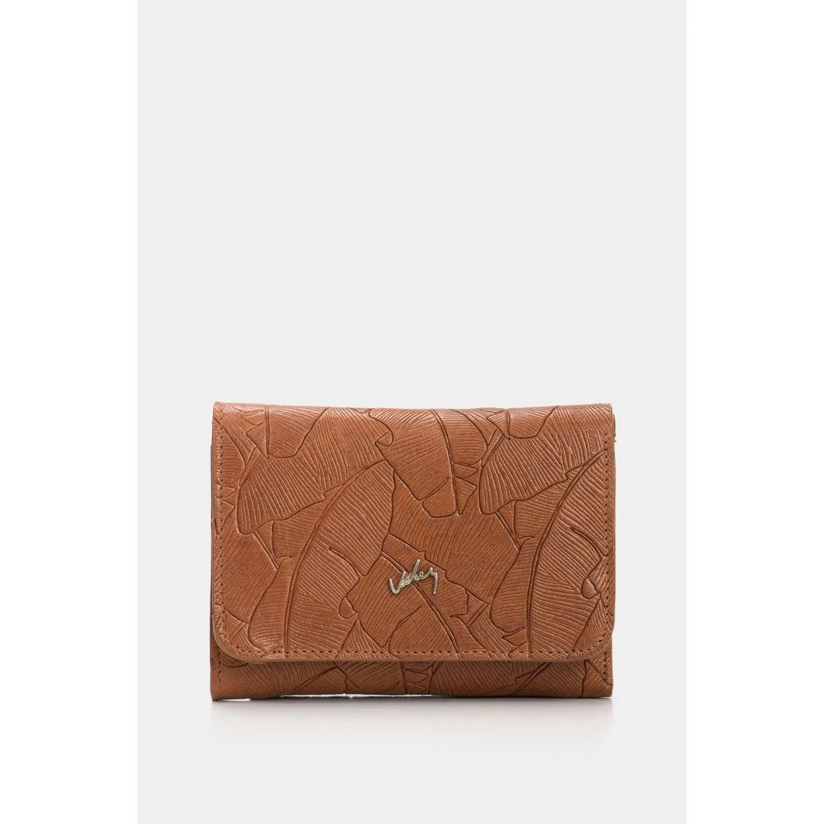 VELEZ - Vélez Billetera Colory Cuero Mujer Grabado Palmeras Miel