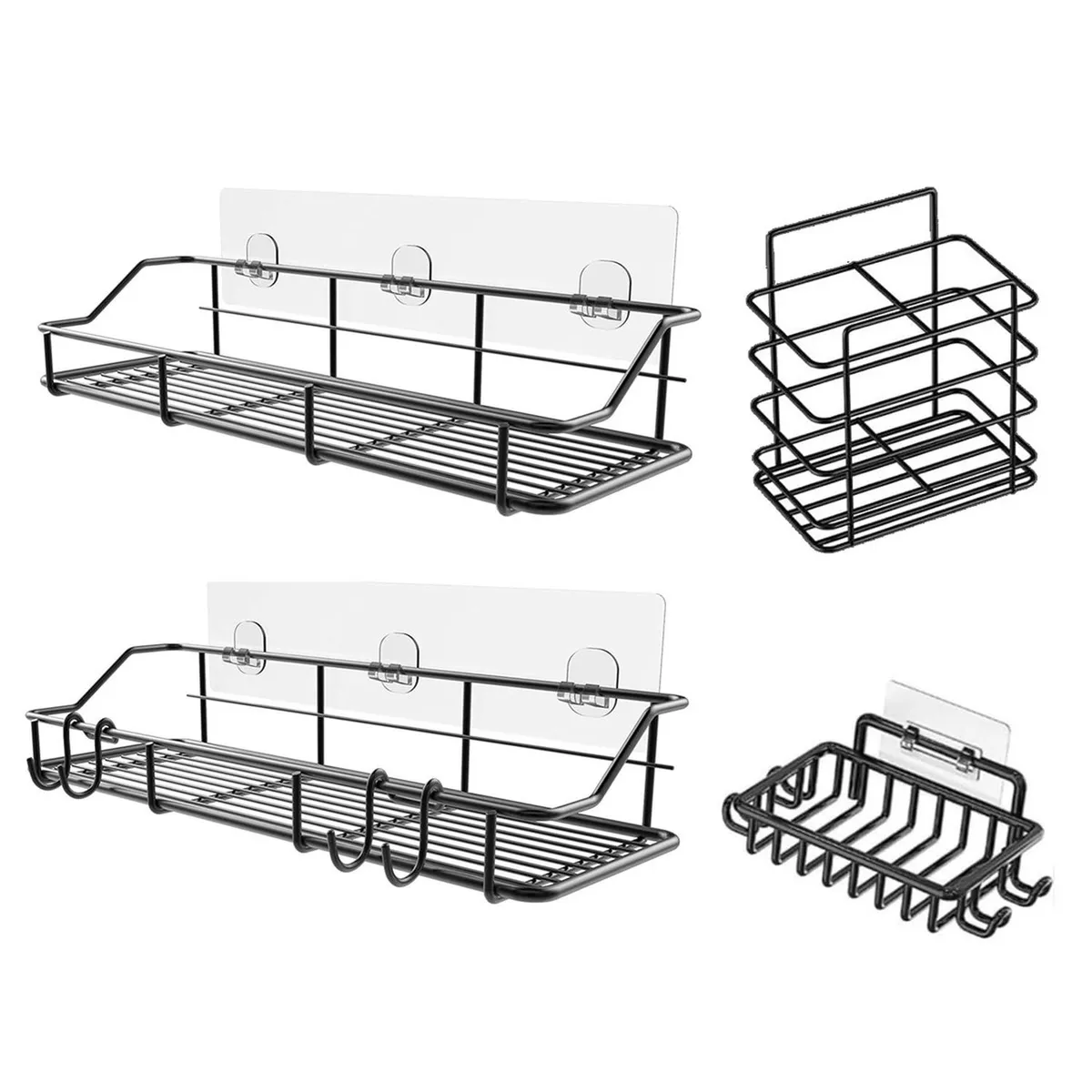 CASATUA - Organizador De Ducha Repisa Baño Jabonera Set 4 Inoxidable