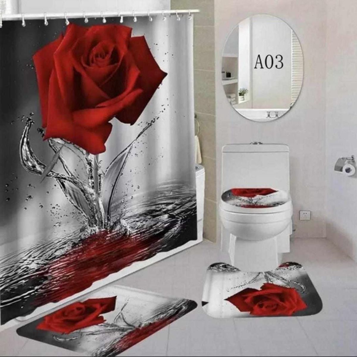 GENERICO - JUEGO DE SET DE BAÑO COMPLETO 4 PIEZAS