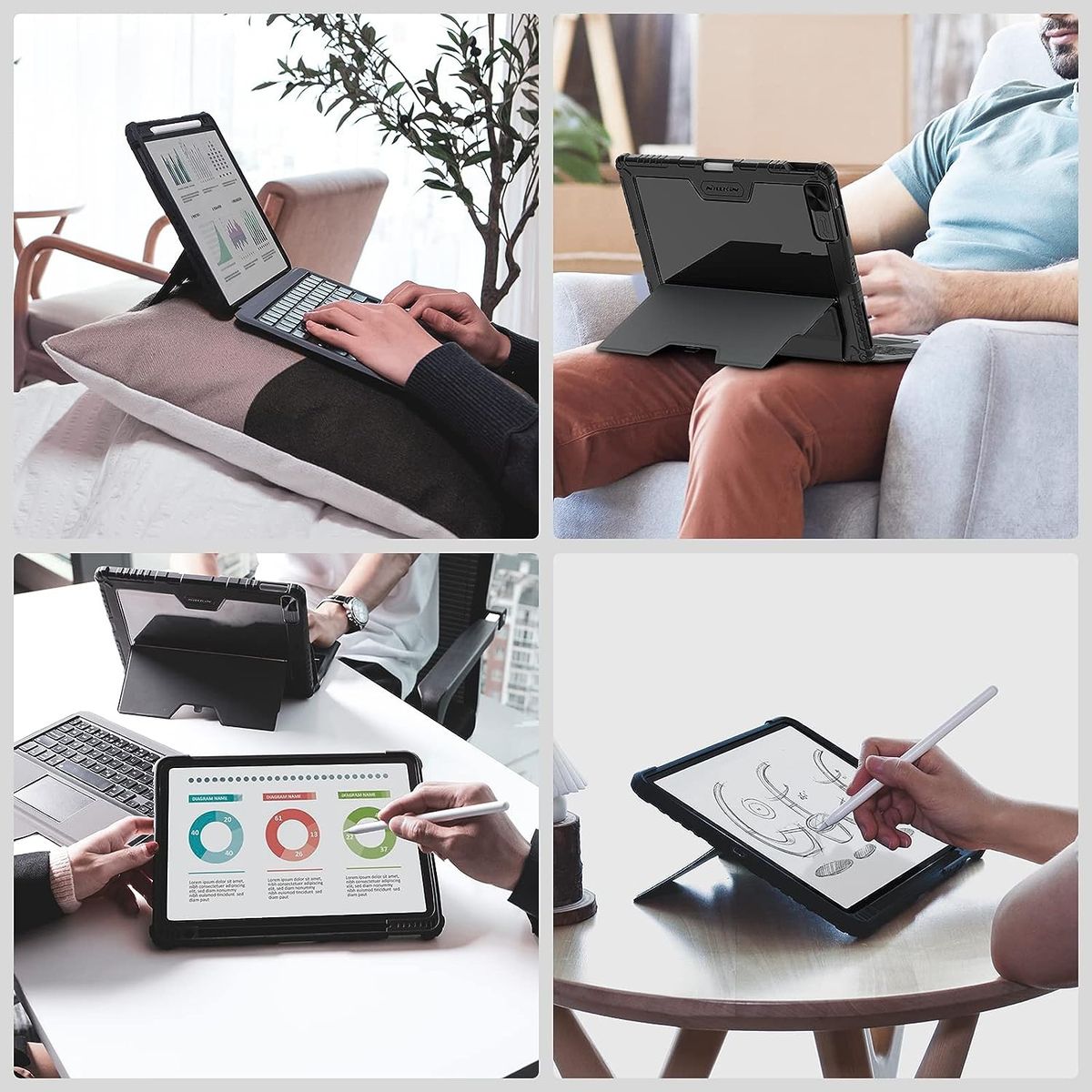 NILLKIN - Funda con Teclado Trackpad para Ipad Pro 12.9 Nillkin Guard
