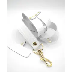 JARDIN DEL ESTE - Lanyard cuero Blanco textura Jardín del Este