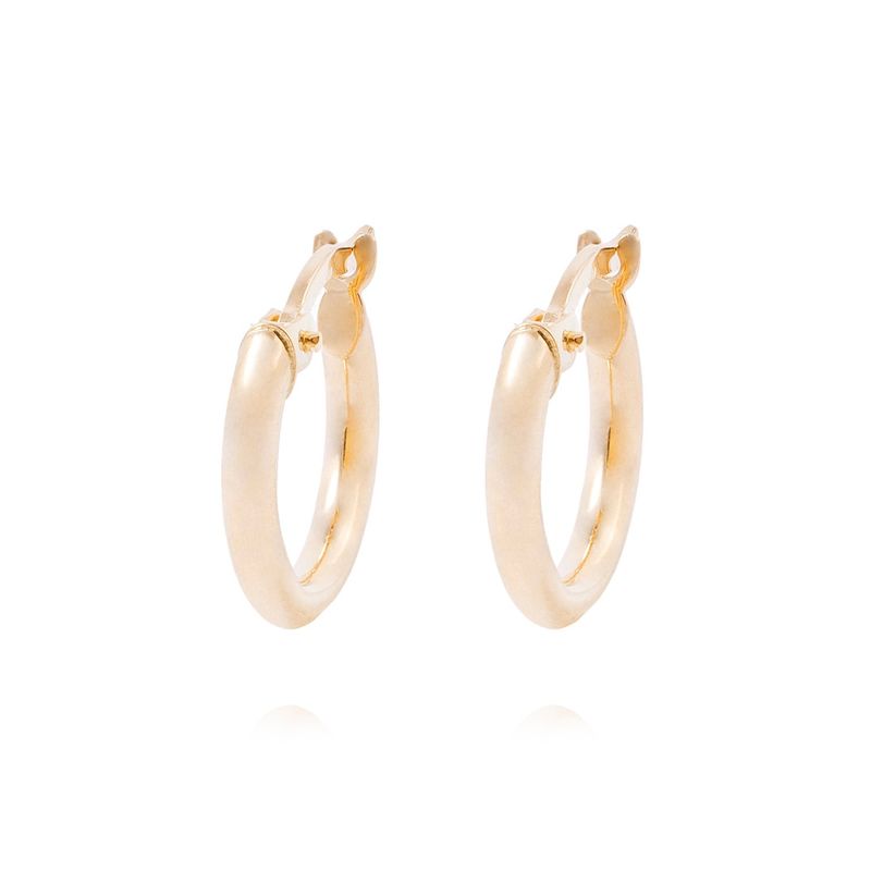 JB JOYAS BARON - Aros de Oro 18kt Argollas Pequeña Lisa AUA