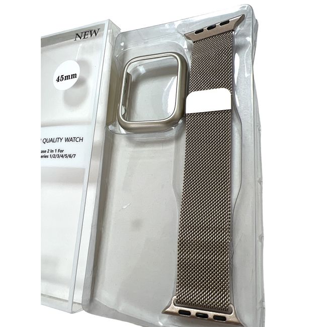 GENERICO - Correa  Carcasa compatible con apple watch Gold 45mm