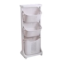 SOHOGAR - Organizador 3 repisas blanco con ruedas