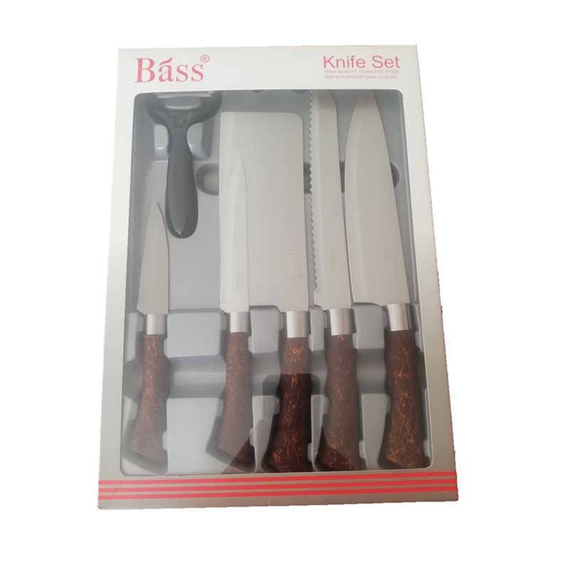 GENERICO - Set De Cuchillos De Cocina Acero Inoxidable