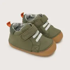 OPALINE - Zapatilla de bebé niño ateador velcro elastico verde (17-19) verde 18